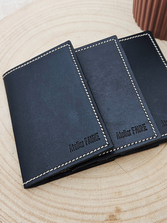 Porte-cartes double en cuir - Atelier Faune - Fabrication Française