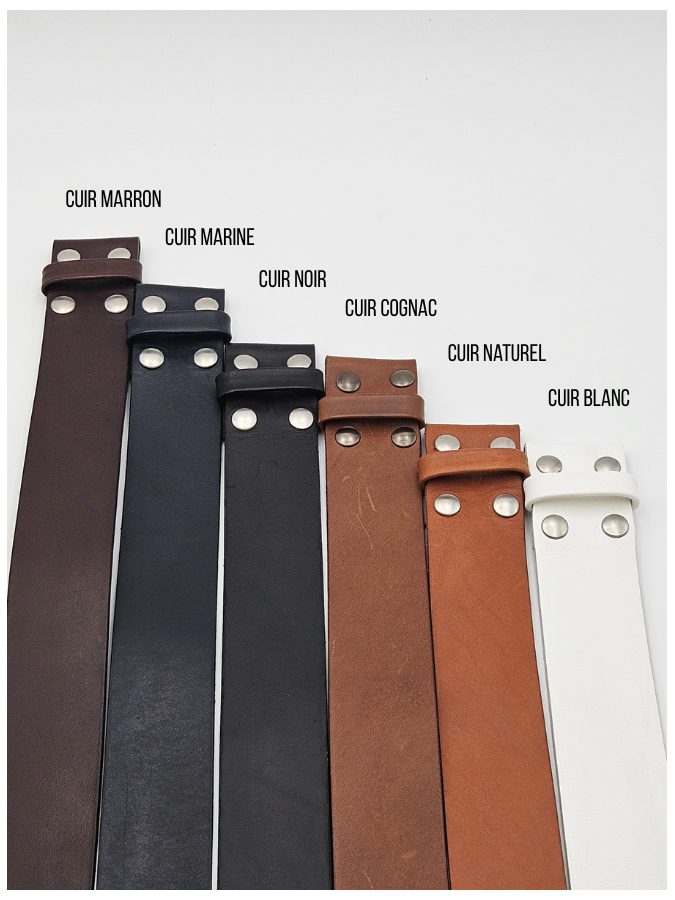 Sangle en cuir tannage végétal
