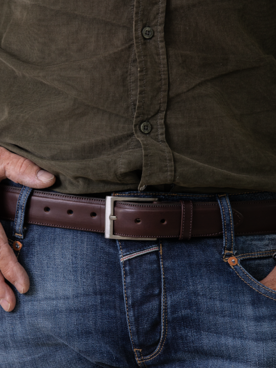 Ceinture en cuir homme - Modèle REYNARD Seconde vie Ceinture en cuir homme - Modèle REYNARD Seconde vie