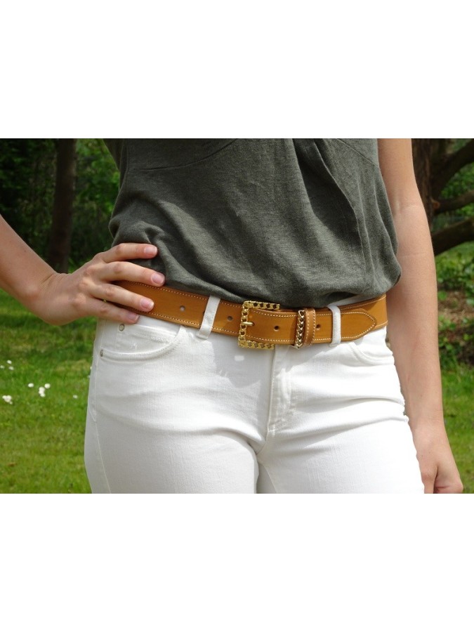 Ceinture femme artisanale Garo | Cuir pleine fleur, Tannage végétal