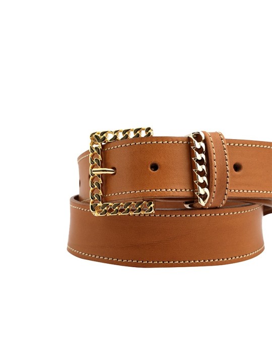 Ceinture femme artisanale Garo | Cuir pleine fleur, Tannage végétal