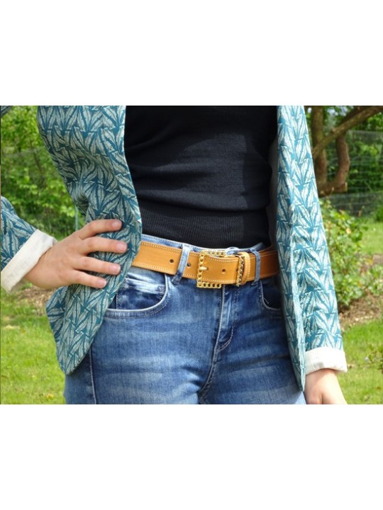 Ceinture femme artisanale Garo | Cuir pleine fleur, Tannage végétal