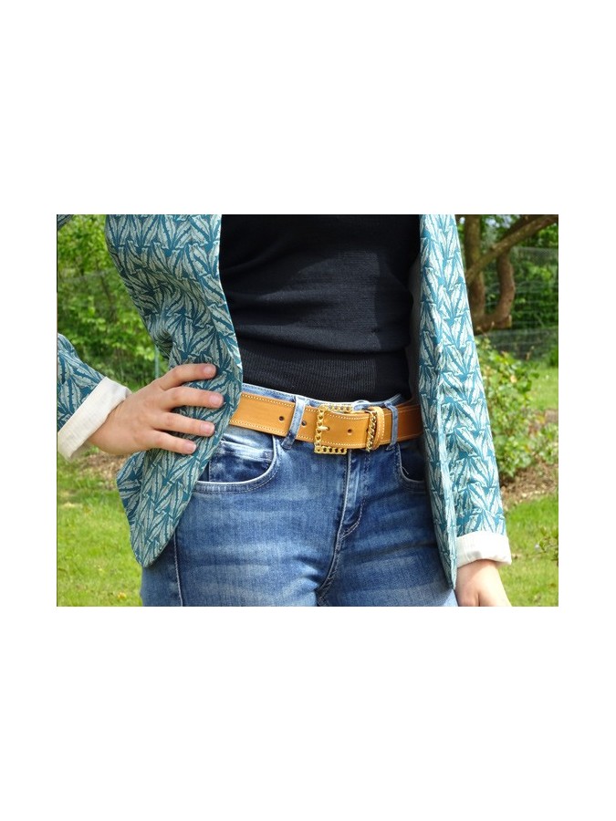 Ceinture femme artisanale Garo | Cuir pleine fleur, Tannage végétal