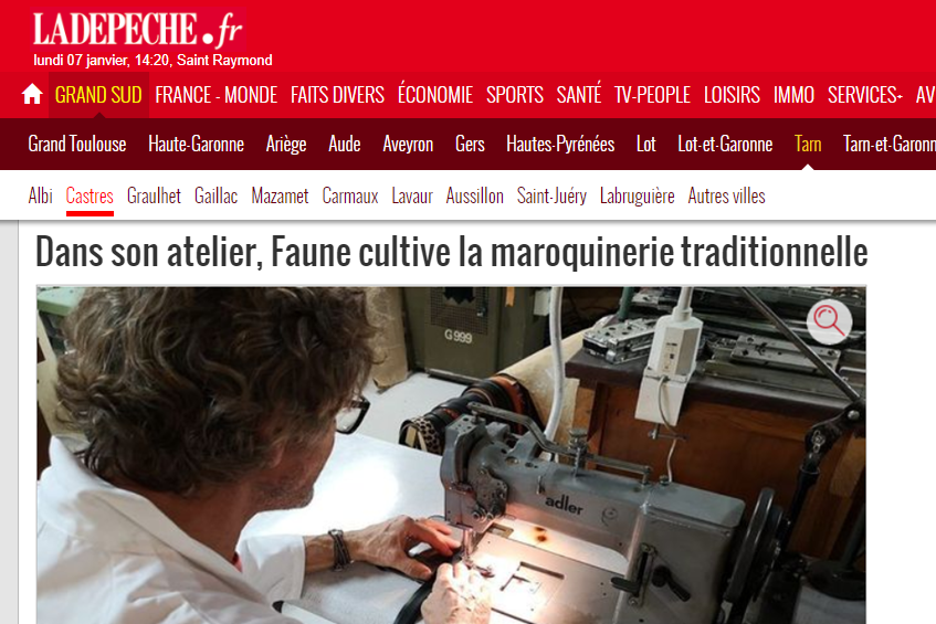 La Dépêche du Midi : "Faune cultive la maroquinerie traditionnelle"