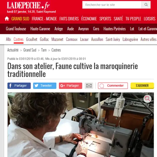 La Dépêche du Midi : "Faune cultive la maroquinerie traditionnelle"